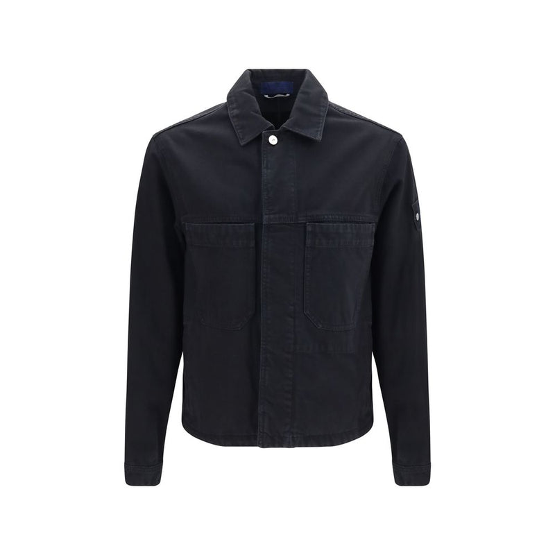 Stone Island Black Cotton Biker Jacket