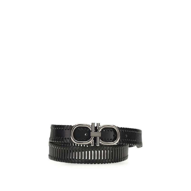 Cintura regular Ferragamo in pelle di vitello nero Bos Taurus