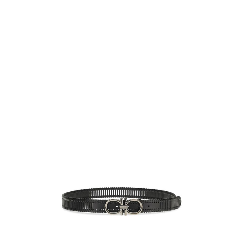 Cintura regular Ferragamo in pelle di vitello nero Bos Taurus