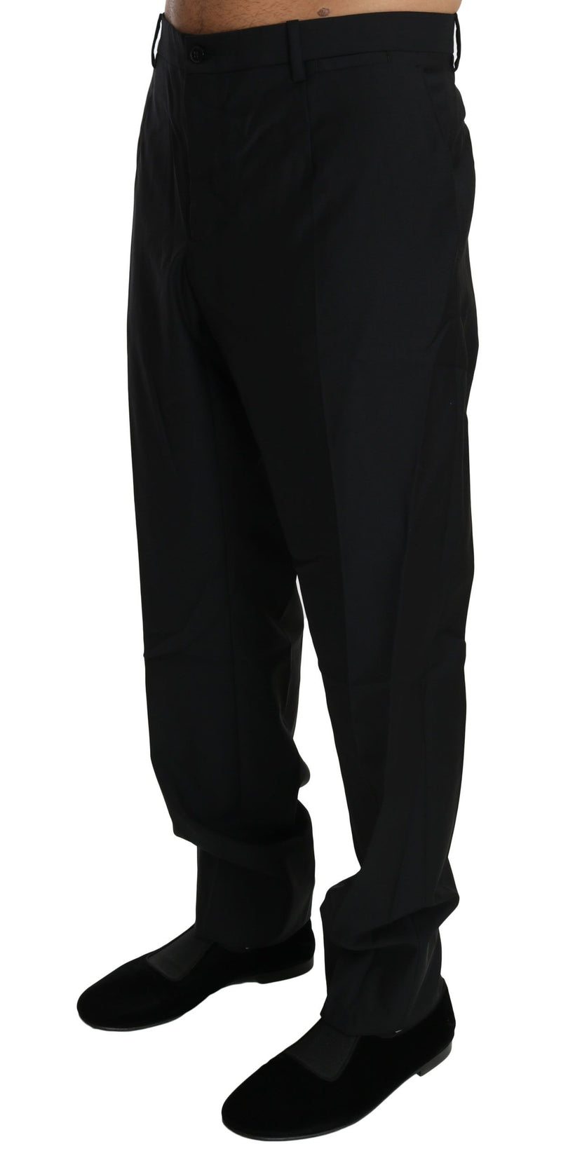 Calça social masculina preta de lã Dolce & Gabbana