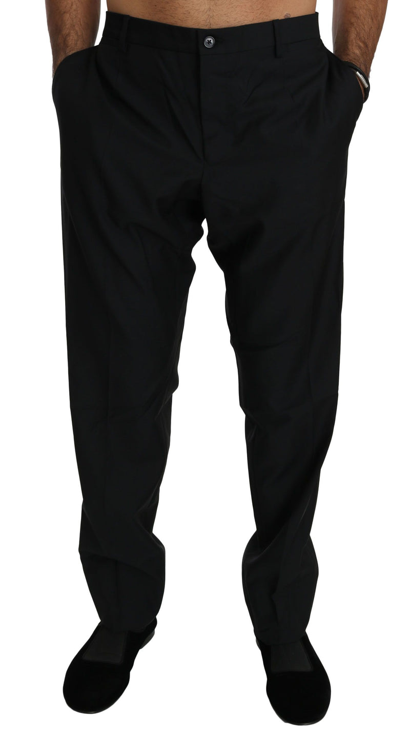 Calça social masculina preta de lã Dolce & Gabbana