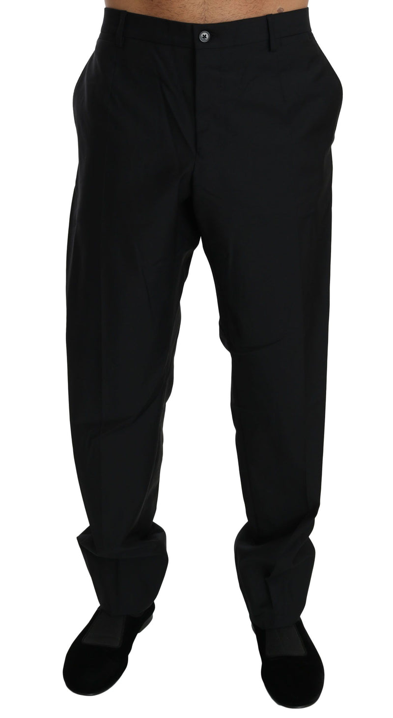 Calça social masculina preta de lã Dolce & Gabbana