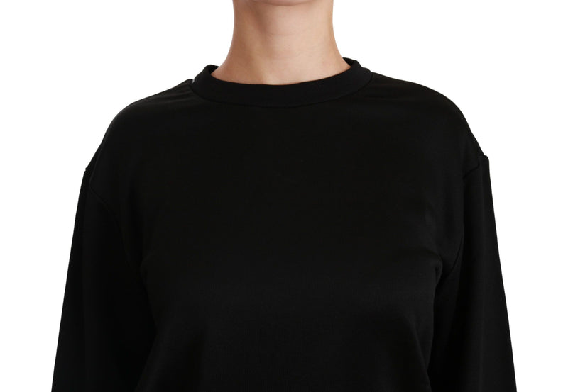 Suéter preto de algodão com gola redonda Dolce & Gabbana