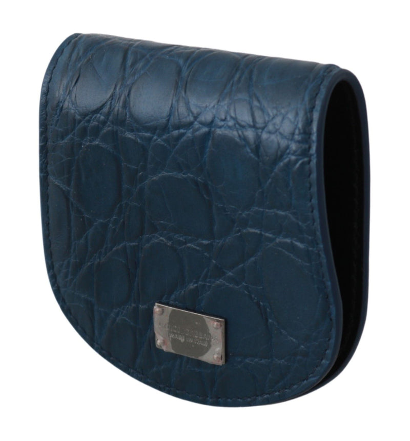 Custodia portapreservativi tascabile in pelle blu Dolce & Gabbana