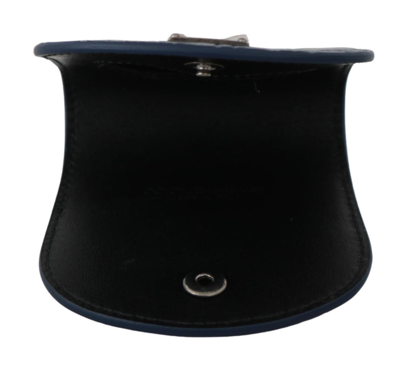 Custodia portapreservativi tascabile in pelle blu Dolce & Gabbana