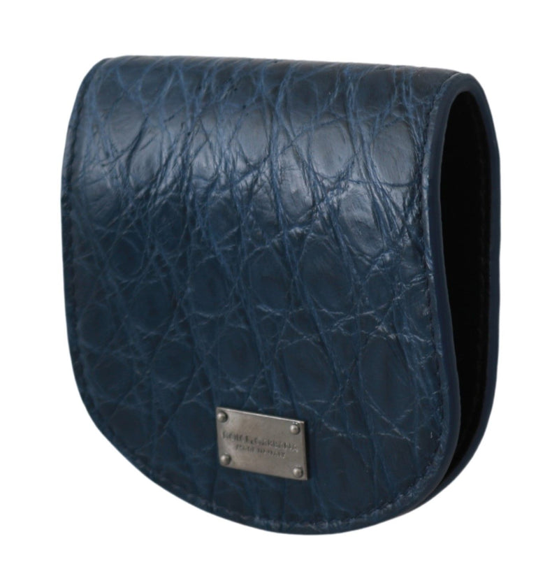Porte-préservatif de poche et portefeuille bleu en peau exotique Dolce & Gabbana