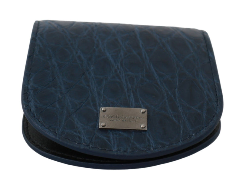 Porte-préservatif de poche et portefeuille bleu en peau exotique Dolce & Gabbana