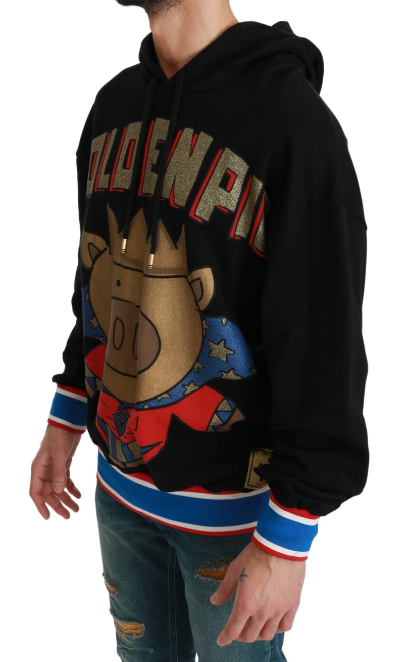 Maglione nero con cappuccio Pig of the Year Dolce & Gabbana