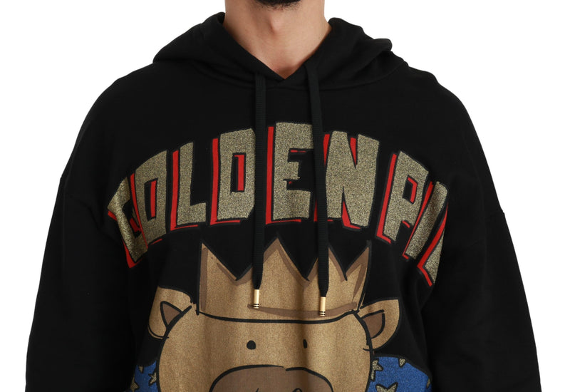 Maglione nero con cappuccio Pig of the Year Dolce & Gabbana