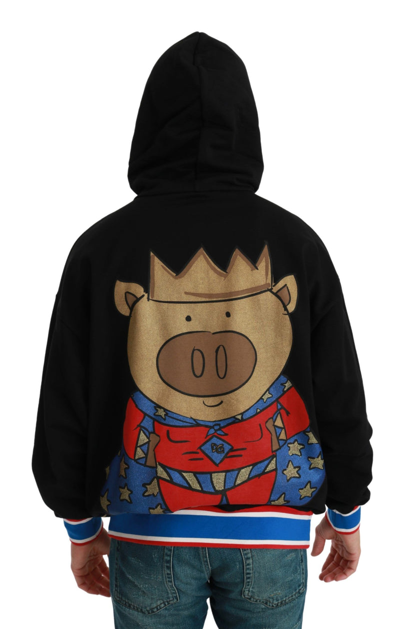 Maglione nero con cappuccio Pig of the Year Dolce & Gabbana