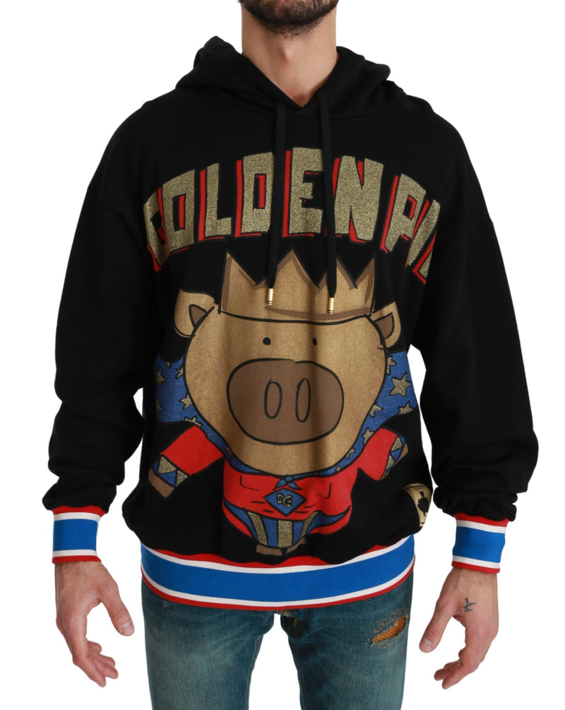 Maglione nero con cappuccio Pig of the Year Dolce & Gabbana