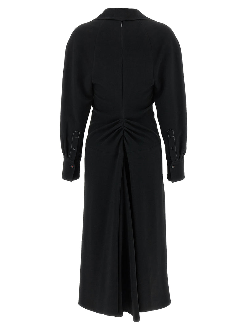 Victoria Beckham Long Sleeve Polo Collar Midi Dress | U... | Urbalenti™ NYC