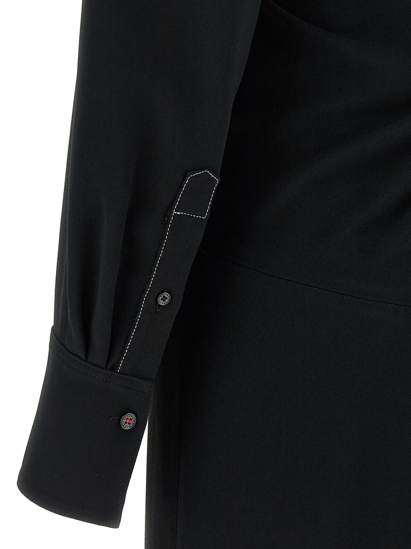 Victoria Beckham Long Sleeve Polo Collar Midi Dress | U... | Urbalenti™ NYC