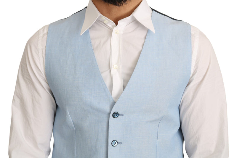 Chaleco de vestir de viscosa elástica azul de Dolce & Gabbana