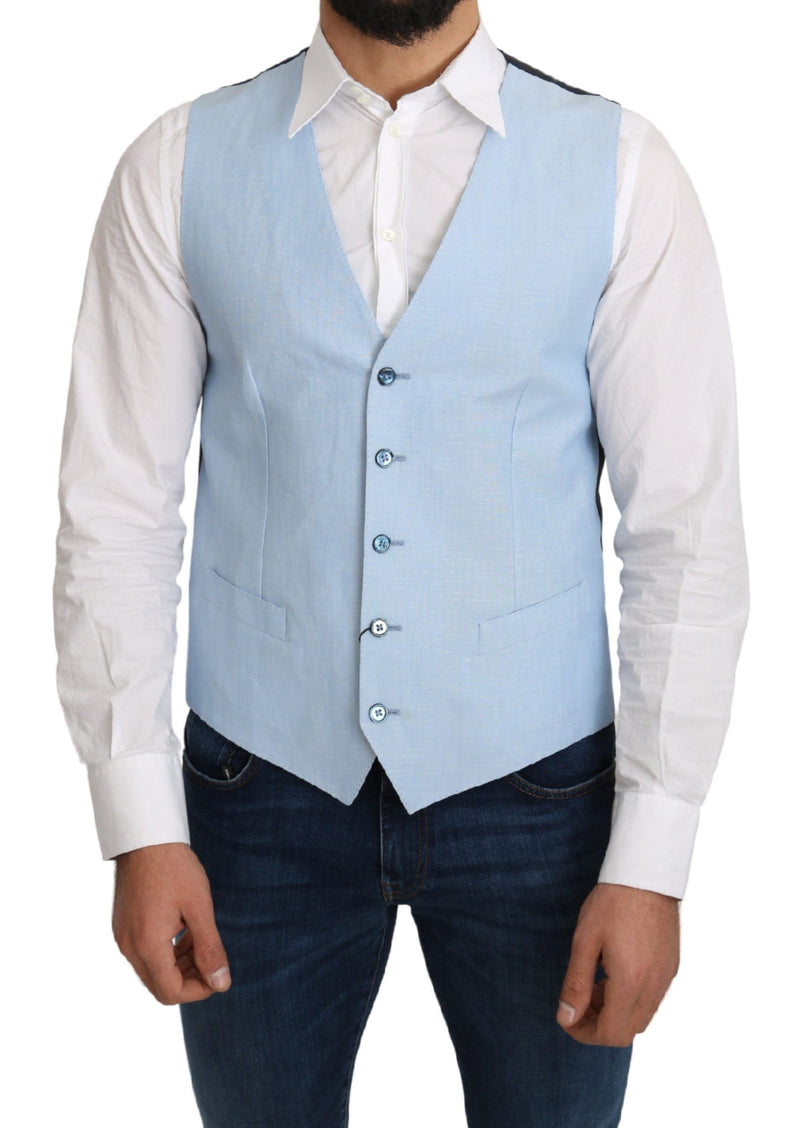 Chaleco de vestir de viscosa elástica azul de Dolce & Gabbana