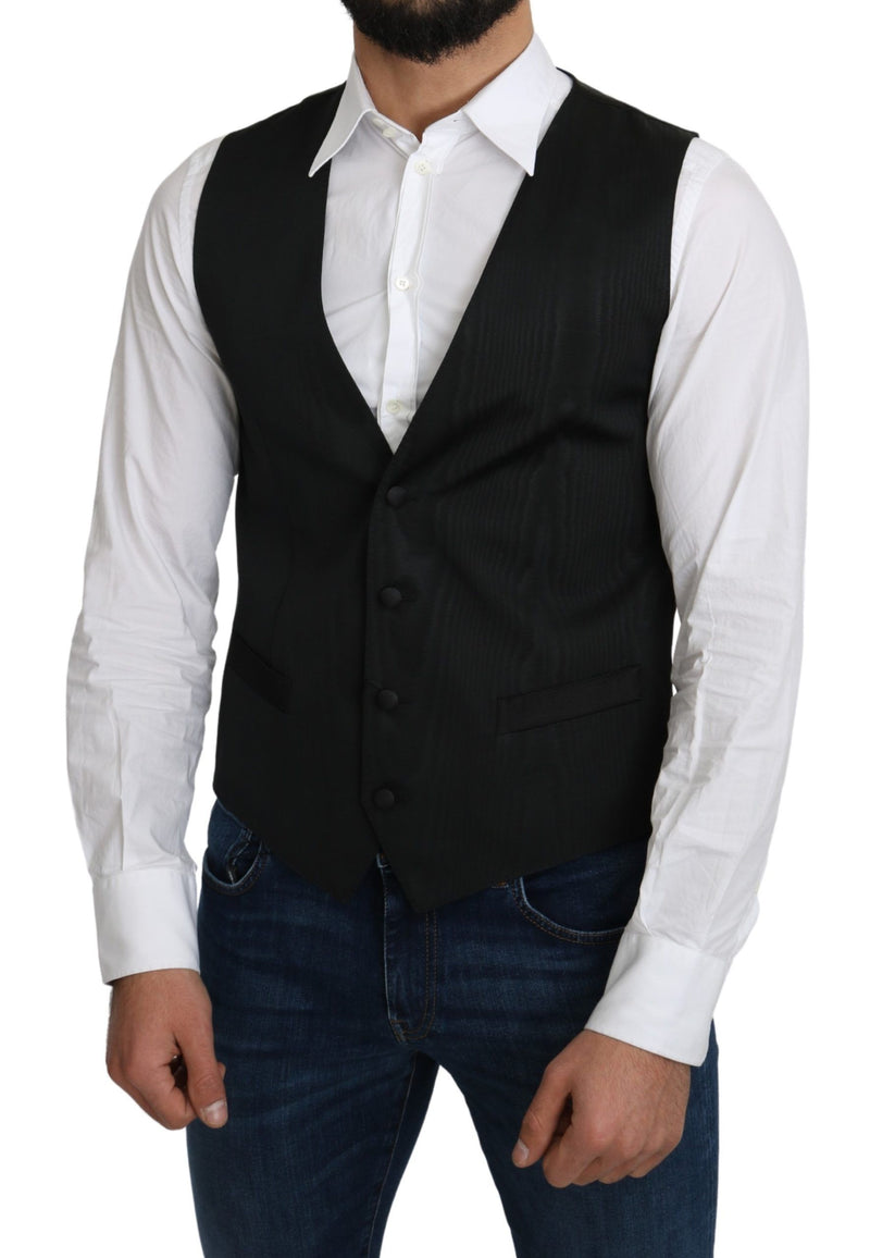 Gilet da cerimonia Dolce & Gabbana grigio in 100% seta