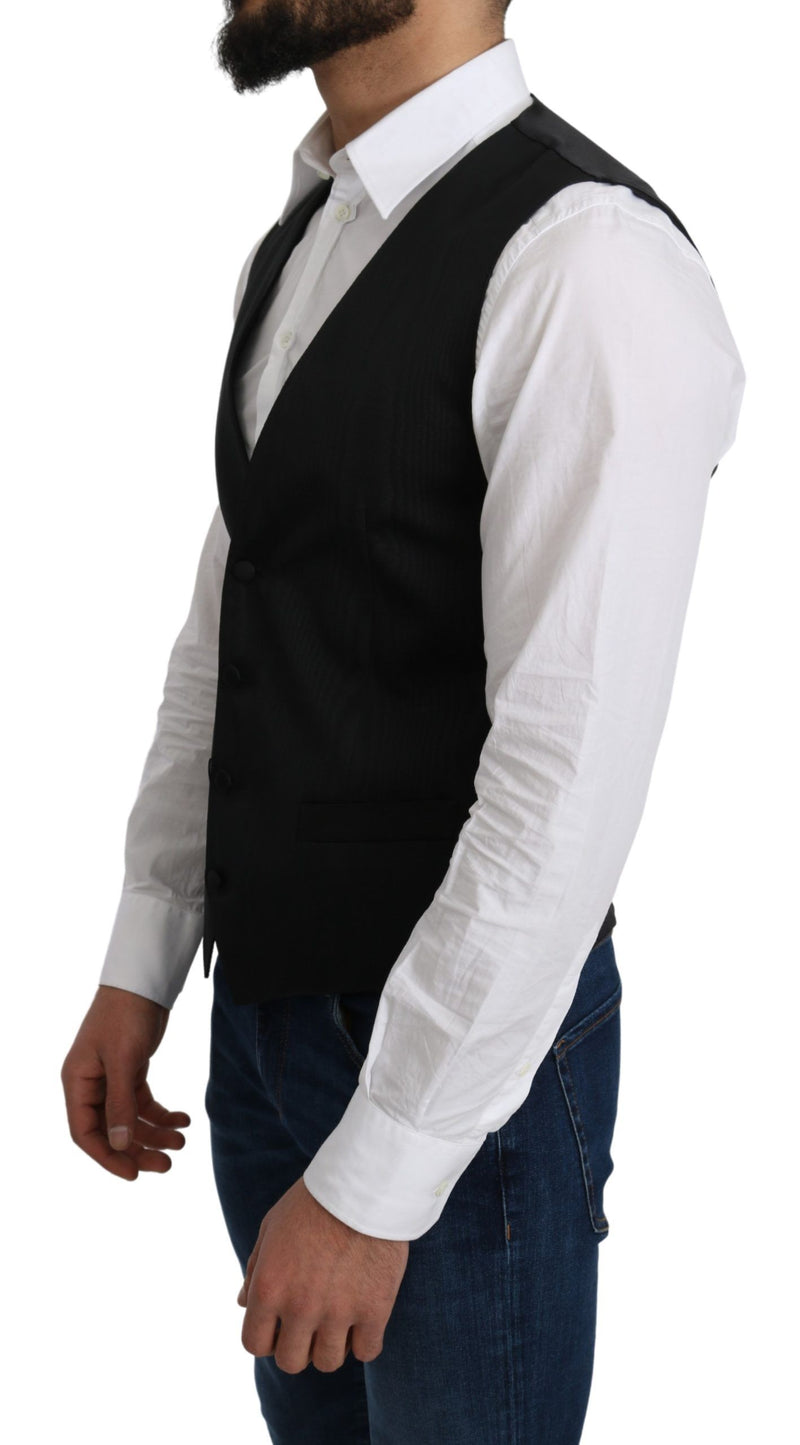 Gilet da cerimonia Dolce & Gabbana grigio in 100% seta
