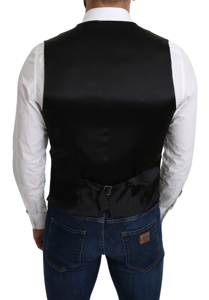 Gilet da cerimonia Dolce & Gabbana grigio in 100% seta