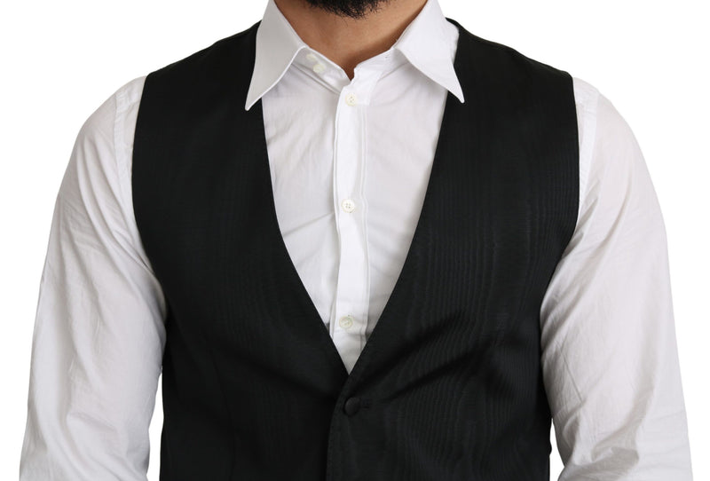 Gilet da cerimonia Dolce & Gabbana grigio in 100% seta