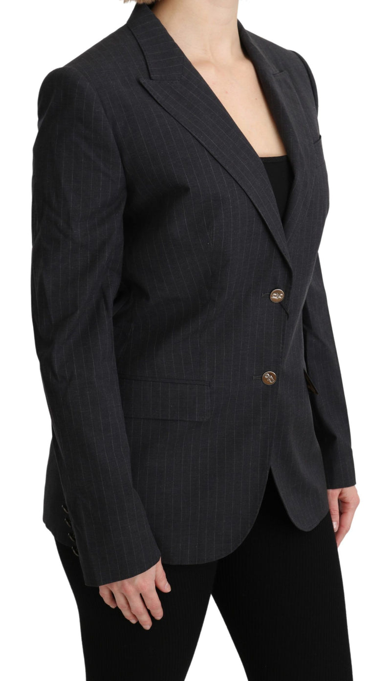 Blazer Dolce & Gabbana gris en coton à boutonnage simple