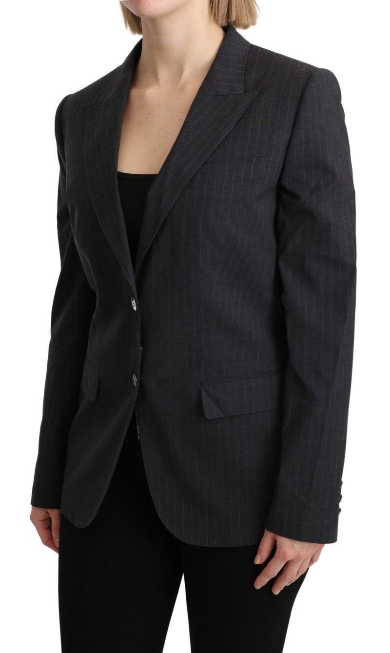 Blazer Dolce & Gabbana gris en coton à boutonnage simple