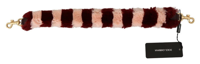 Correa de hombro de pelo de conejo rosa y rojo de Dolce & Gabbana