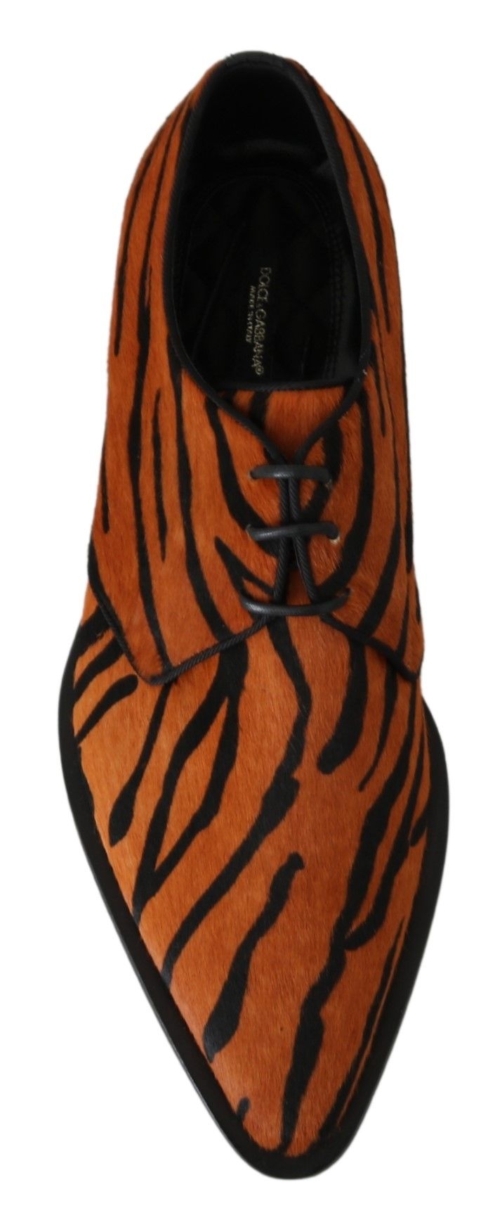 Sapatos sociais Broque Dolce & Gabbana de pelo de pônei laranja
