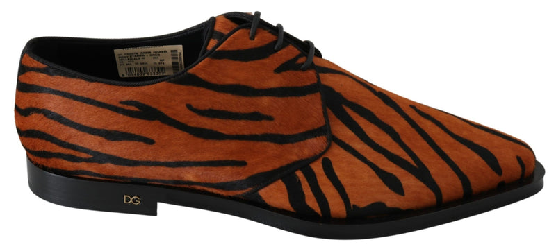 Sapatos sociais Broque Dolce & Gabbana de pelo de pônei laranja