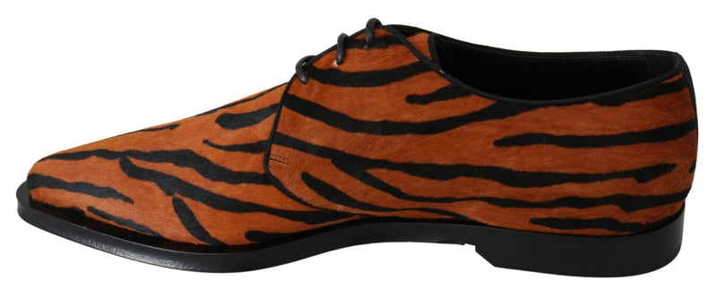 Sapatos sociais Broque Dolce & Gabbana de pelo de pônei laranja