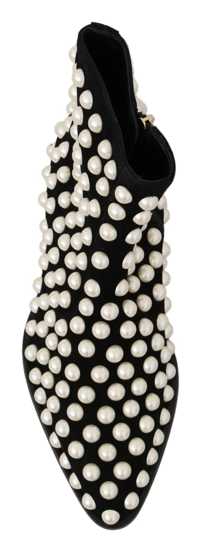 Bottes en daim noir à clous perlés Dolce & Gabbana