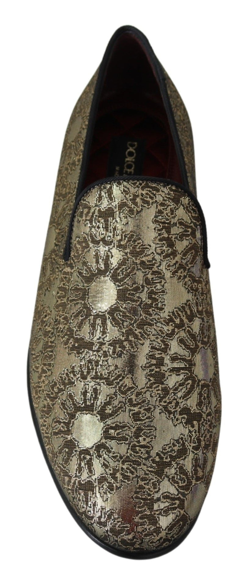 Mocassins pour homme Dolce & Gabbana dorés en jacquard
