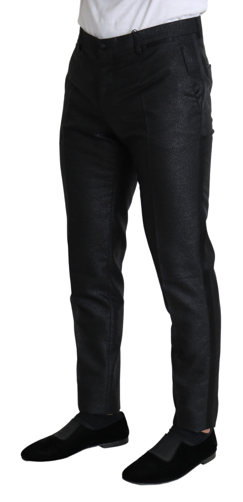 Vestido de pantalón ajustado negro metalizado de Dolce & Gabbana