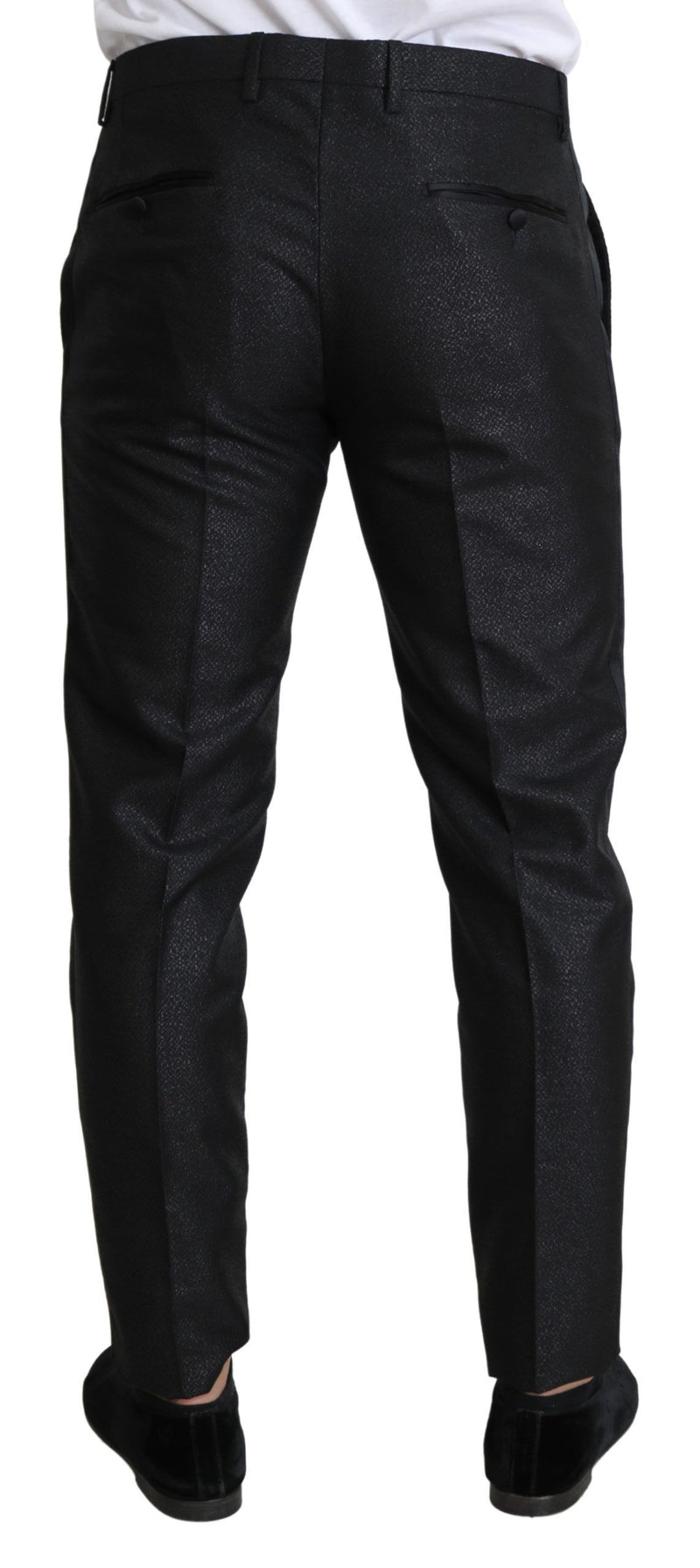 Vestido de pantalón ajustado negro metalizado de Dolce & Gabbana