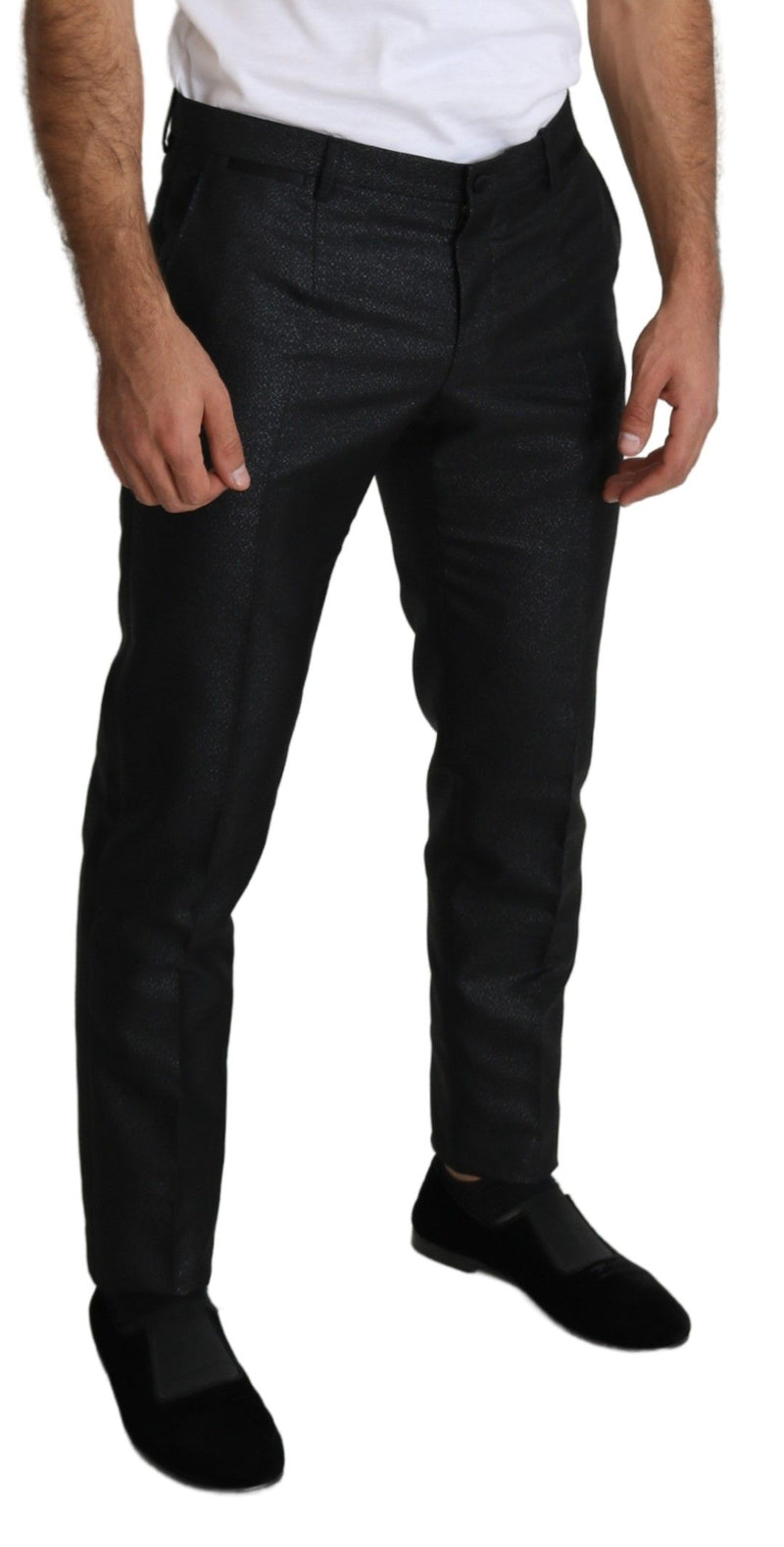 Vestido de pantalón ajustado negro metalizado de Dolce & Gabbana