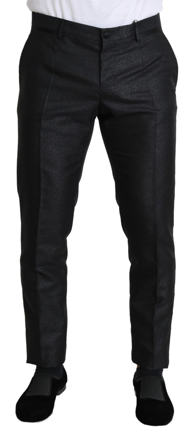 Vestido de pantalón ajustado negro metalizado de Dolce & Gabbana