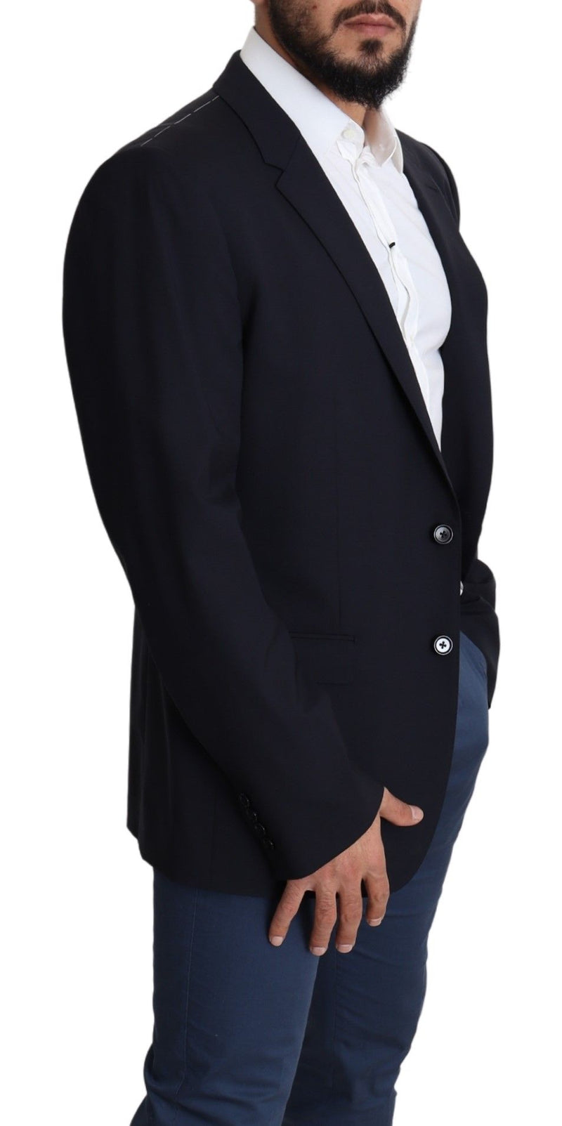 Manteau MARTINI pour homme en laine stretch bleu foncé Dolce & Gabbana