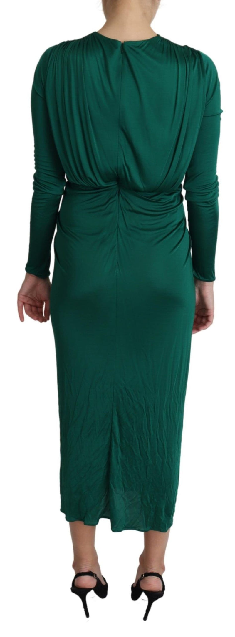 Vestido midi verde de viscosa con silueta entallada de Dolce & Gabbana