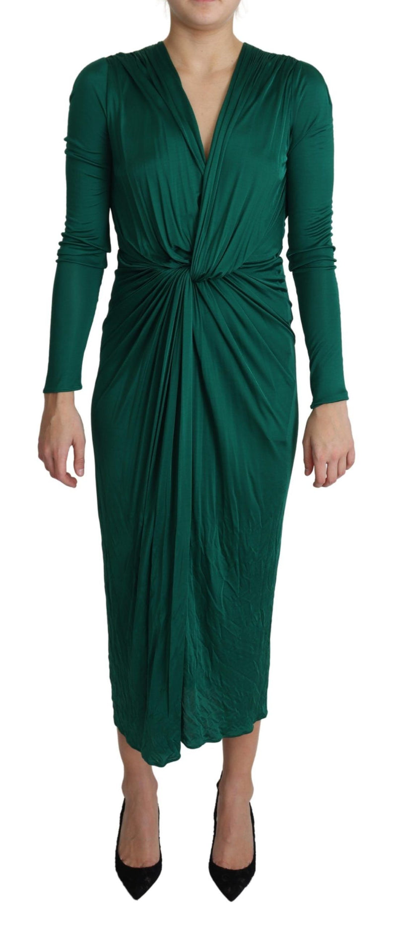 Vestido midi verde de viscosa con silueta entallada de Dolce & Gabbana
