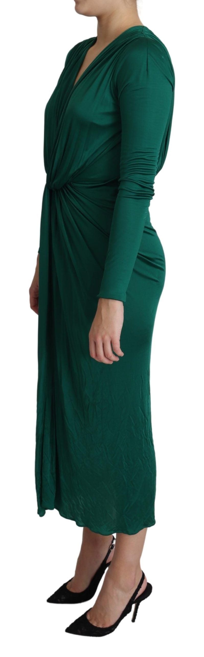 Vestido midi verde de viscosa con silueta entallada de Dolce & Gabbana