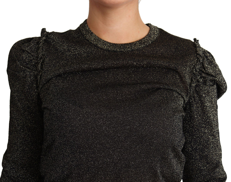 Suéter feminino cropped Dolce & Gabbana preto e dourado