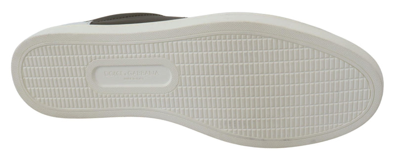 Sneakers basse Dolce & Gabbana bianche e verdi in pelle