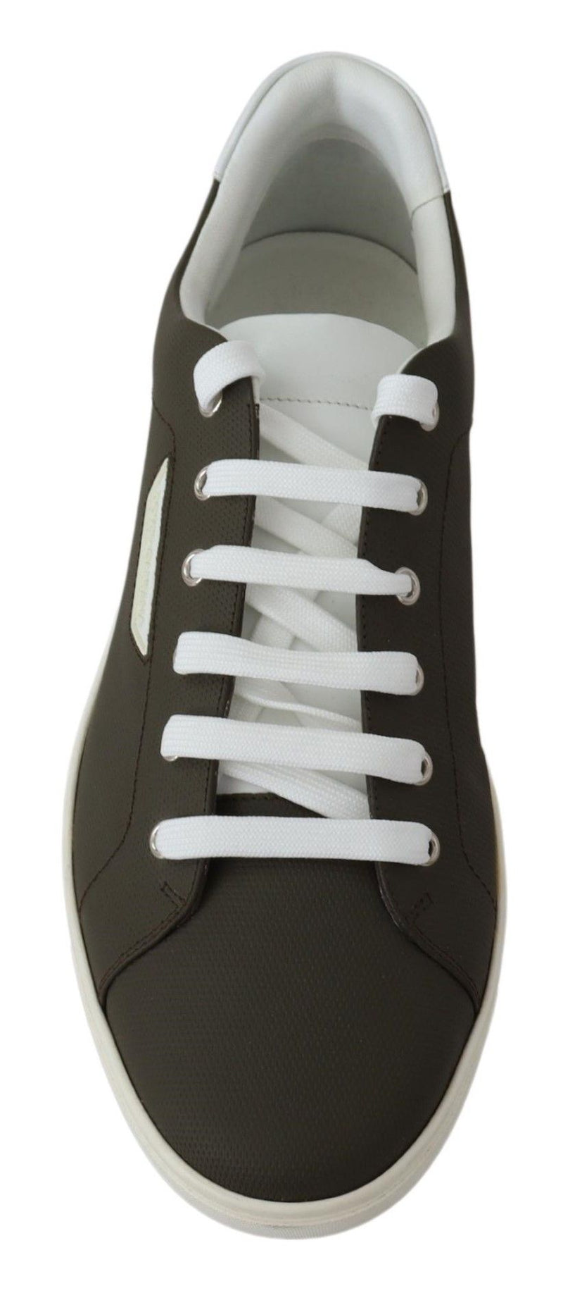 Sneakers basse Dolce & Gabbana bianche e verdi in pelle