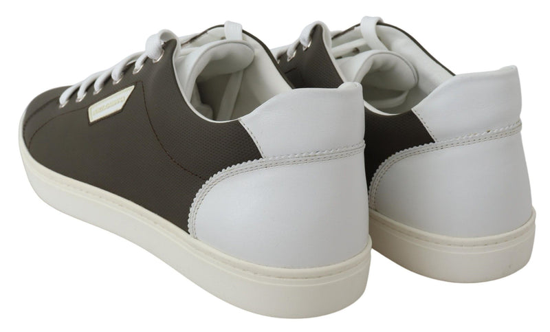 Sneakers basse Dolce & Gabbana bianche e verdi in pelle