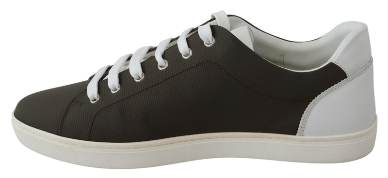 Sneakers basse Dolce & Gabbana bianche e verdi in pelle