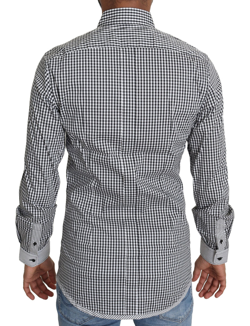 Chemise décontractée à carreaux noirs et blancs Dolce & Gabbana