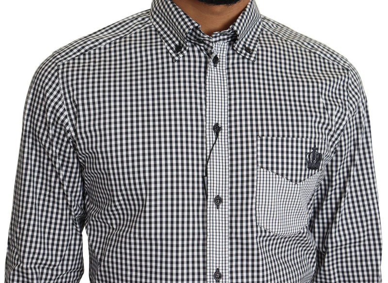 Chemise décontractée à carreaux noirs et blancs Dolce & Gabbana