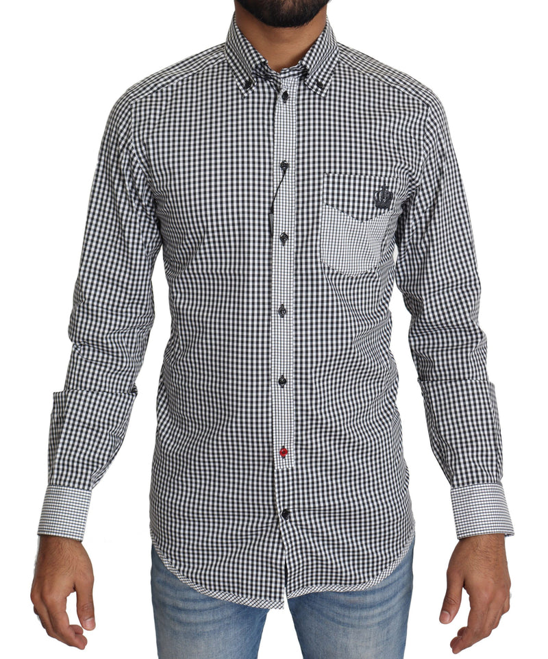 Chemise décontractée à carreaux noirs et blancs Dolce & Gabbana
