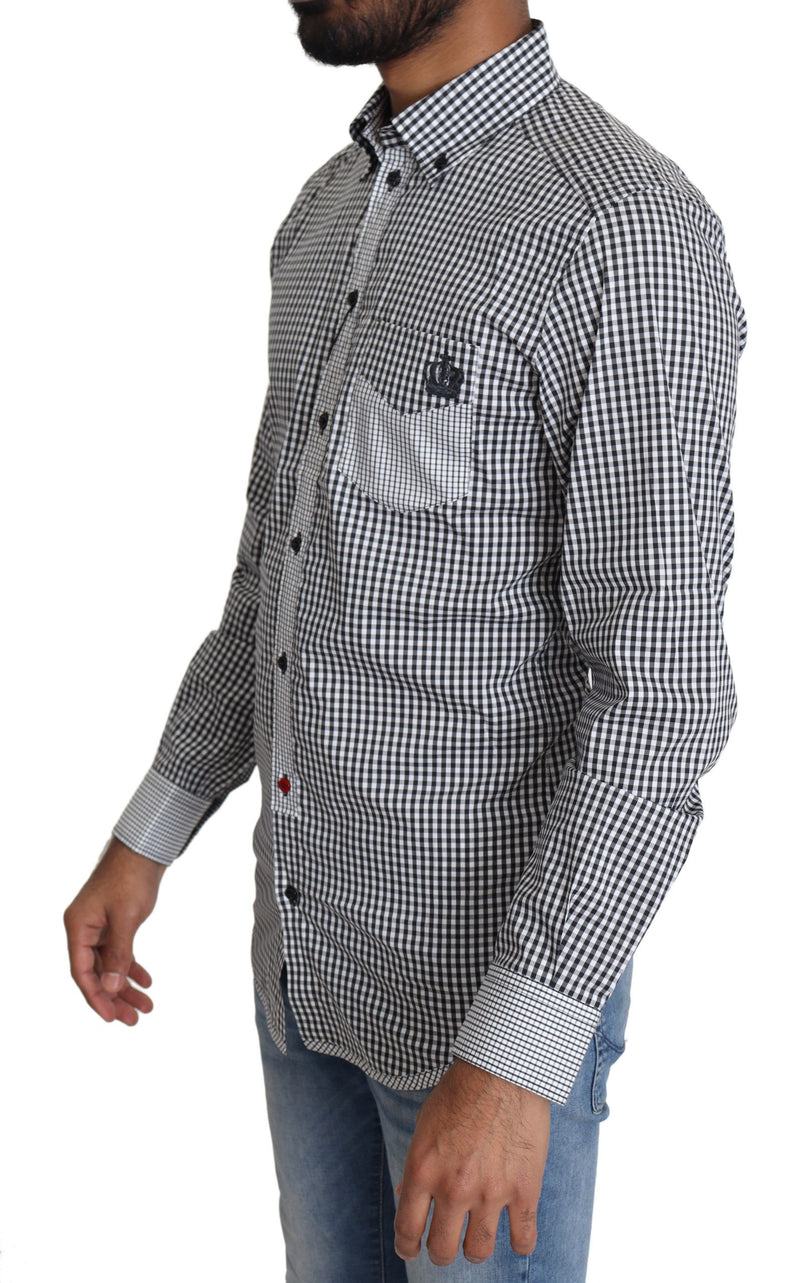 Chemise décontractée à carreaux noirs et blancs Dolce & Gabbana