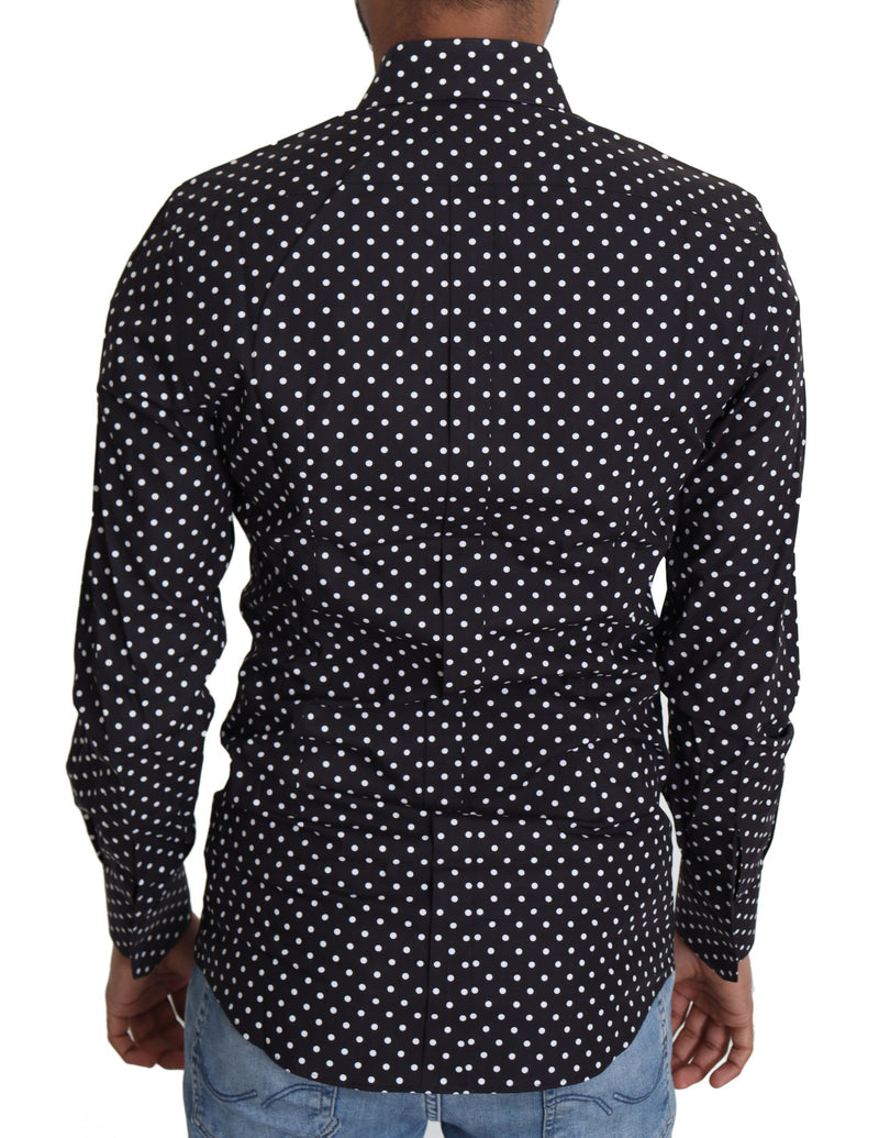Camisa informal de lunares blancos sobre fondo negro de Dolce & Gabbana