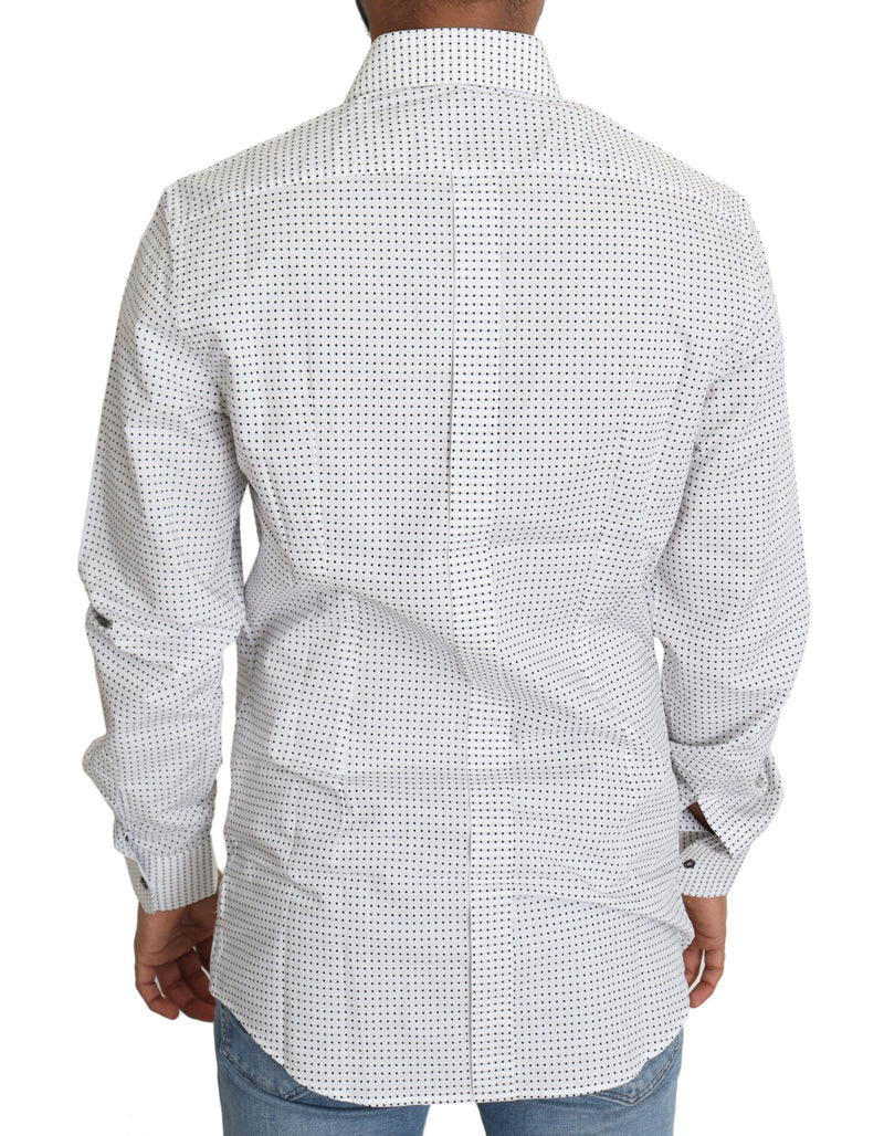 Camisa social de poá preta e branca Dolce & Gabbana